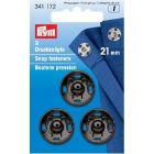 Drukkers 21 mm zwart, 3 stuks Prym