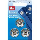 Drukkers 21 mm zilver, 3 stuks Prym