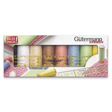 Gutermann 8 klossen katoen naaigaren met liniaal