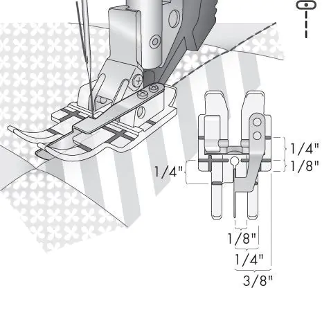 Transparante doorpitvoet met IDT Pfaff